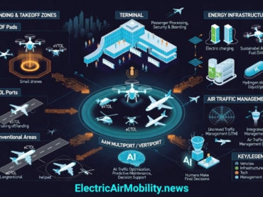 Vertiport/Multiport schema, Electric Air Mobility, All Rights Reserved, 2026 - 2030